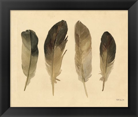 Framed Four Feathers Print