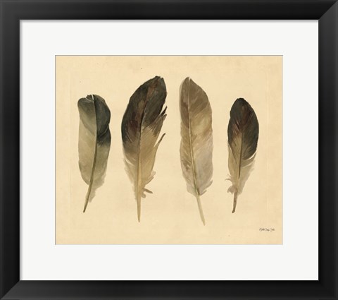 Framed Four Feathers Print