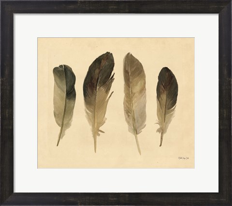 Framed Four Feathers Print