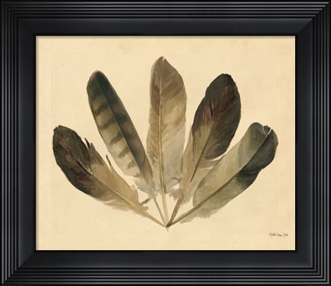 Framed Five Feathers Print