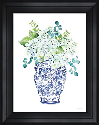Framed Chinoiserie Hydrangea II Print