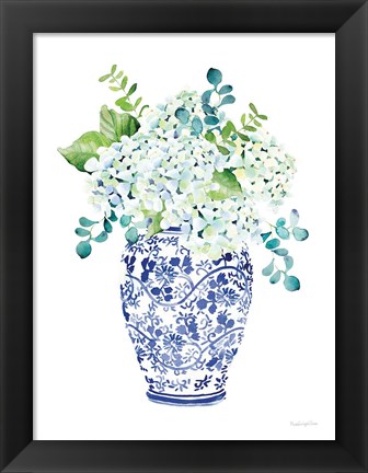 Framed Chinoiserie Hydrangea II Print