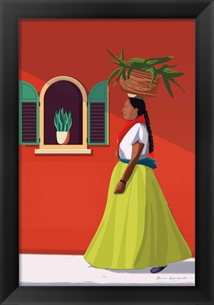 Framed Market Day Woman Print