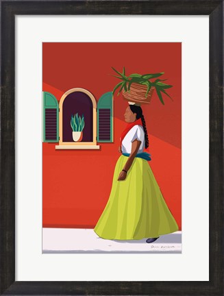Framed Market Day Woman Print