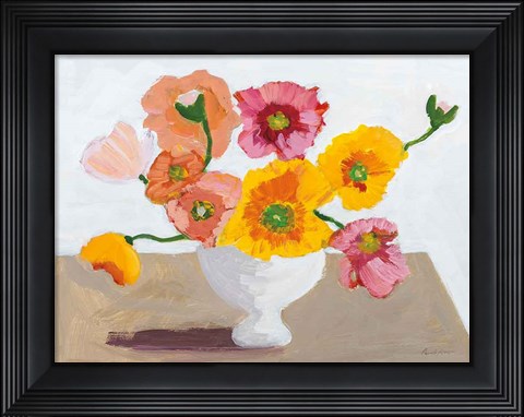 Framed Sorbet Poppies I Print