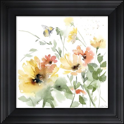 Framed Sunflower Meadow I Print
