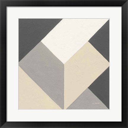 Framed Triangles I Neutral Crop Print