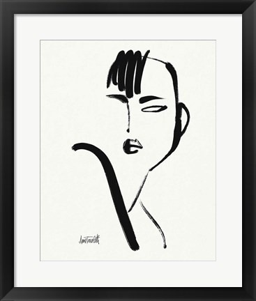 Framed Brush Portrait I Print