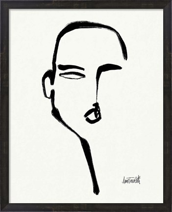 Framed Brush Portrait II Print