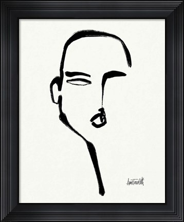 Framed Brush Portrait II Print