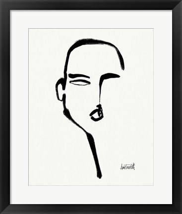 Framed Brush Portrait II Print