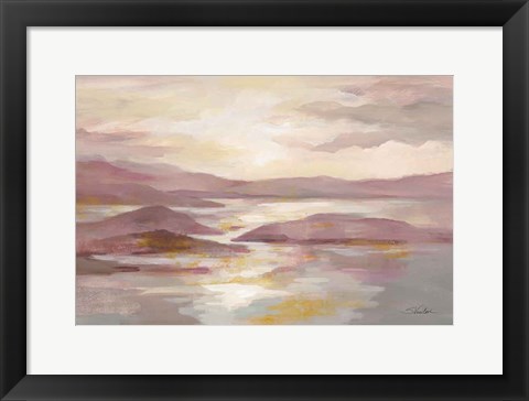 Framed Pink and Gold Landscape Print