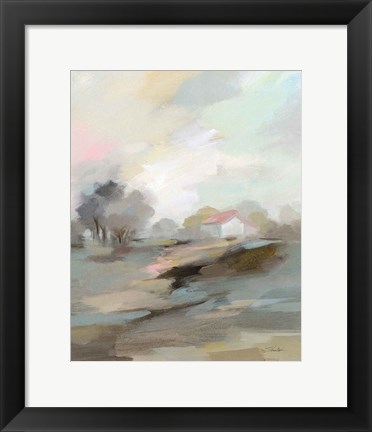 Framed Farm in April Print