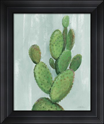 Framed Front Yard Cactus I Slate Print