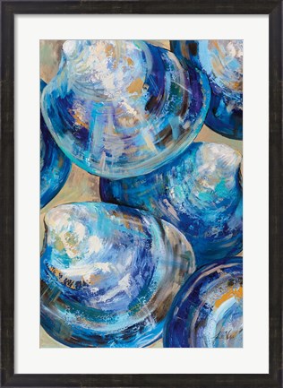 Framed Beyond Blue Shells Print