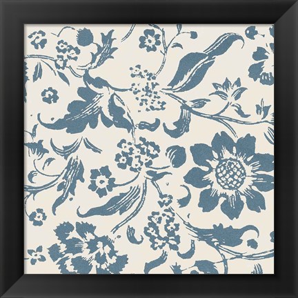 Framed Floral Toile II Print