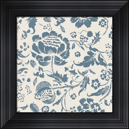 Framed Floral Toile I Print
