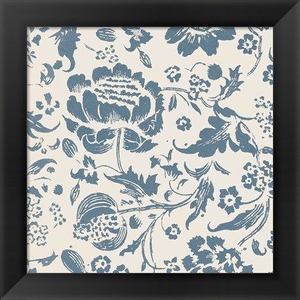 Framed Floral Toile I Print