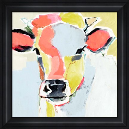 Framed Pastel Cow II Print