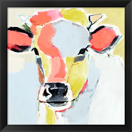 Framed Pastel Cow II Print