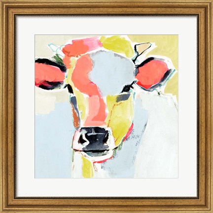 Framed Pastel Cow II Print