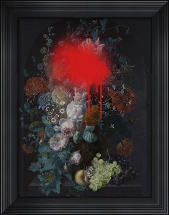 Framed Sprayed Arrangement I Print