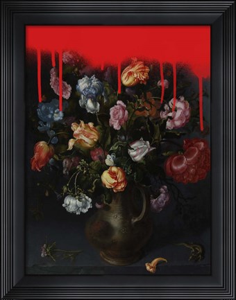 Framed Sprayed Arrangement II Print