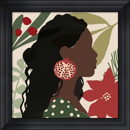 Framed Christmas Earring I Print