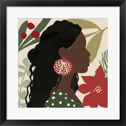 Framed Christmas Earring I Print