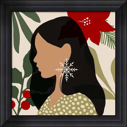 Framed Christmas Earring II Print