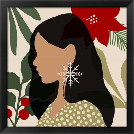Framed Christmas Earring II Print