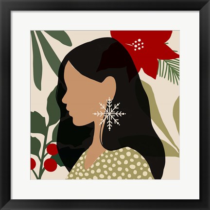 Framed Christmas Earring II Print