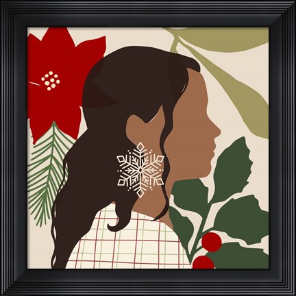 Framed Christmas Earring III Print