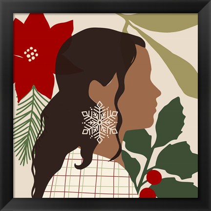Framed Christmas Earring III Print