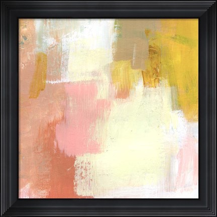 Framed Yellow and Blush I Print