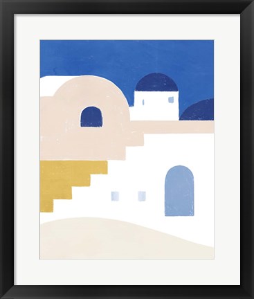 Framed Simple Santorini I Print