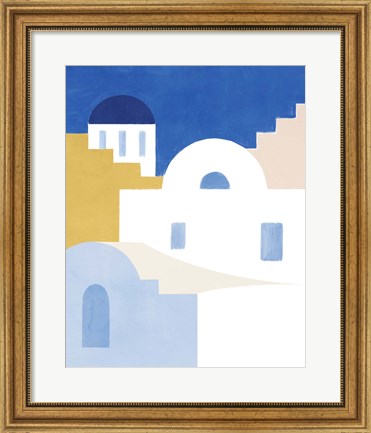 Framed Simple Santorini II Print