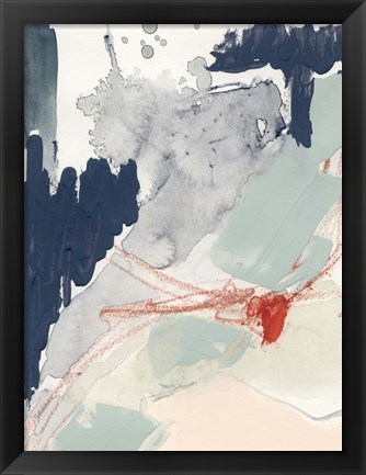 Framed Ash Blue &amp; Crimson I Print