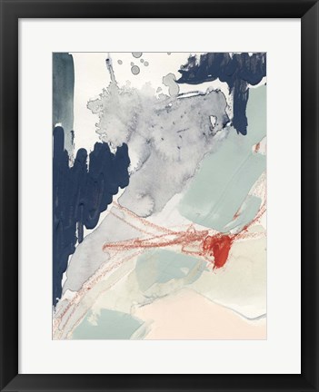 Framed Ash Blue &amp; Crimson I Print