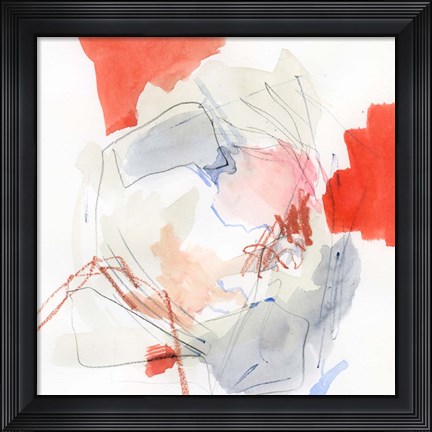 Framed Coral Swirl I Print