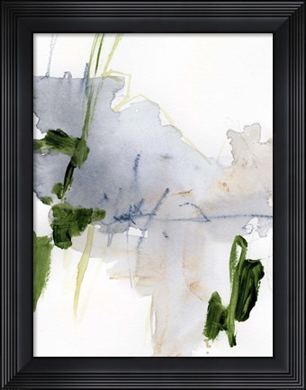 Framed Green and Grey I Print