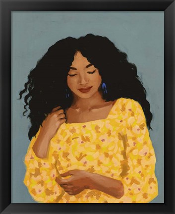 Framed Figure in Yellow Dress Print