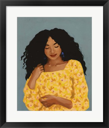 Framed Figure in Yellow Dress Print