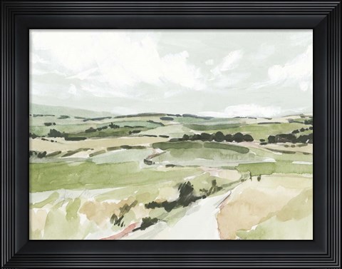 Framed Rolling Pastures Sketch I Print