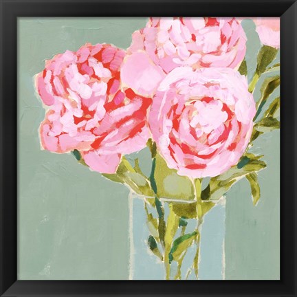 Framed Popping Peonies II Print