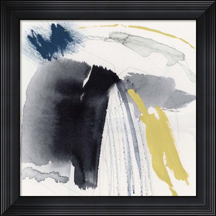 Framed Lemon and Indigo I Print