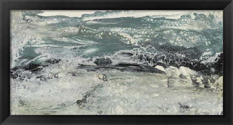 Framed Teal Seascape I Print