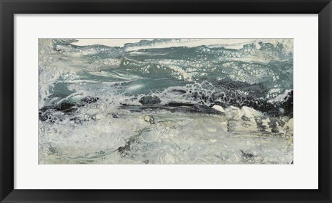 Framed Teal Seascape I Print