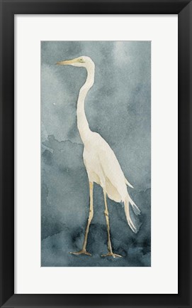 Framed Simple Egret I Print