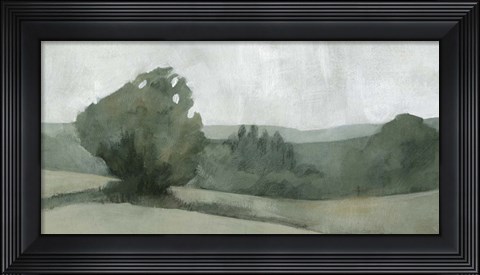 Framed Soft Green Landscape I Print